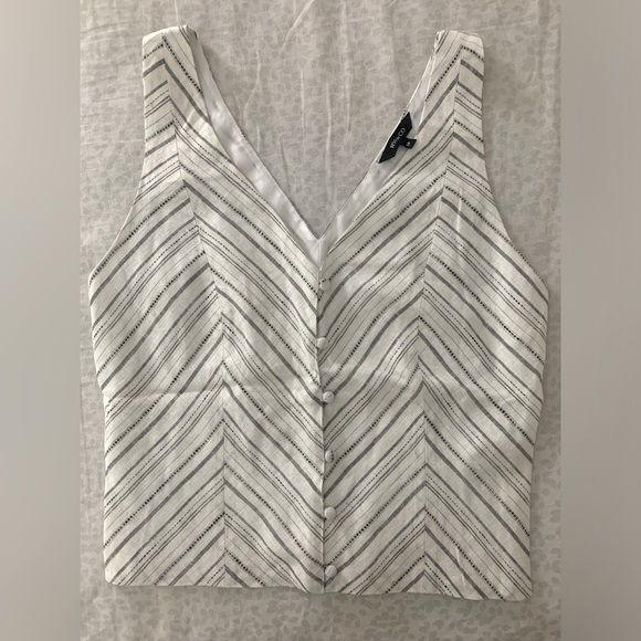 Striped linen bustier top 🌫️ - Picture 1 of 4